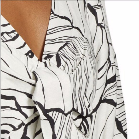 Marchesa Puff-Sleeve Front-Tie Linen Jumpsuit, SZ 6, new, $ 495 - Picture 3 of 8